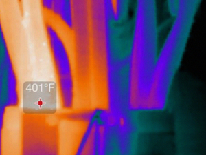 Seek Thermal Compact Camera example at 401°F